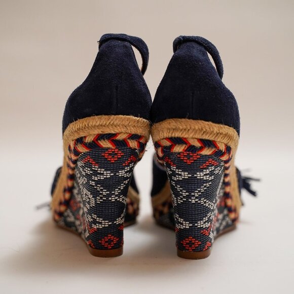 CAbi "Isla" Espadrille Lace Up Open Toe Wedges - Picture 4 of 9